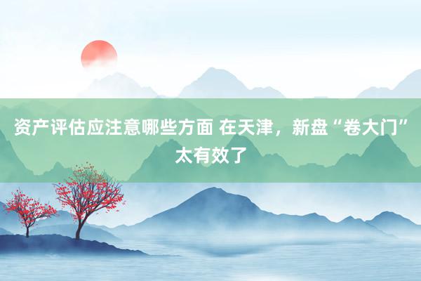 资产评估应注意哪些方面 在天津，新盘“卷大门”太有效了