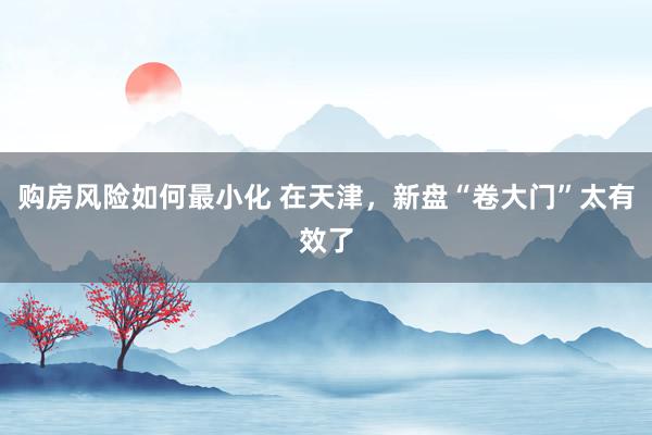 购房风险如何最小化 在天津，新盘“卷大门”太有效了