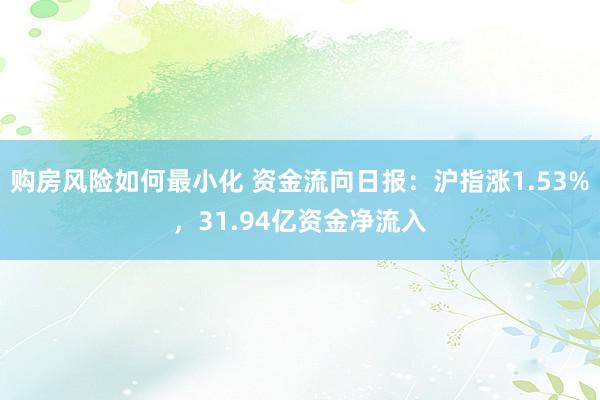 购房风险如何最小化 资金流向日报：沪指涨1.53%，31.94亿资金净流入