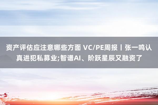 资产评估应注意哪些方面 VC/PE周报丨张一鸣认真进犯私募业;智谱AI、阶跃星辰又融资了