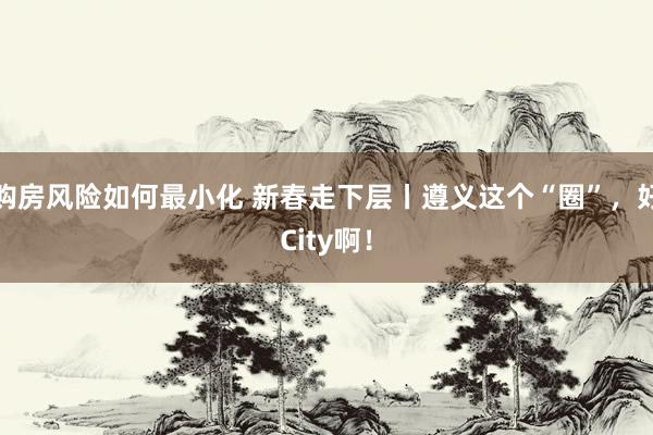 购房风险如何最小化 新春走下层丨遵义这个“圈”，好City啊！