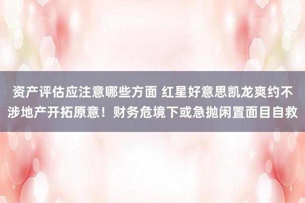 资产评估应注意哪些方面 红星好意思凯龙爽约不涉地产开拓原意！财务危境下或急抛闲置面目自救